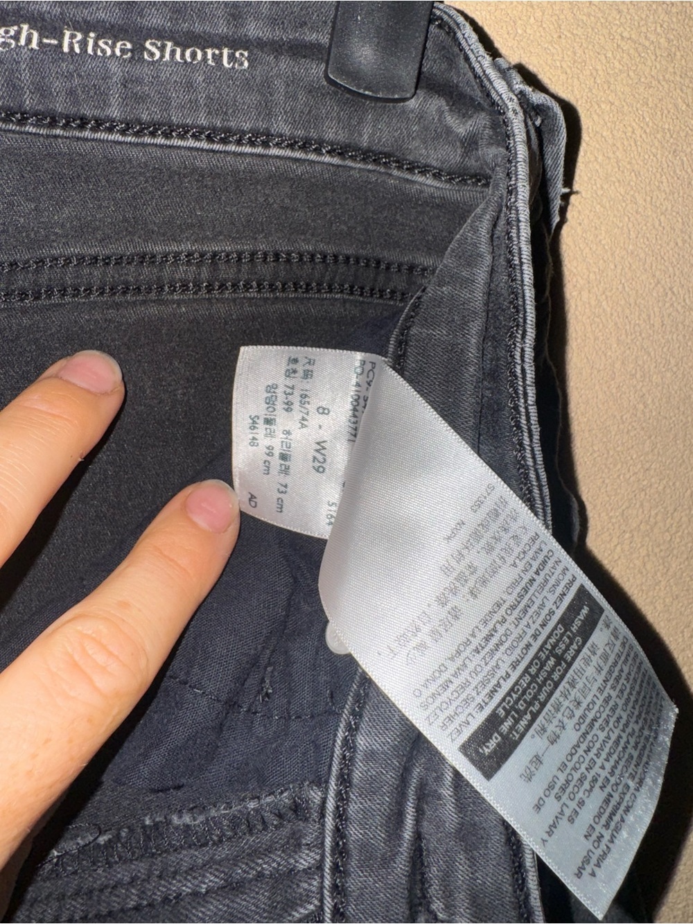 Signature Washed Black High-Rise Denim Shorts - Picture 5 of 5
